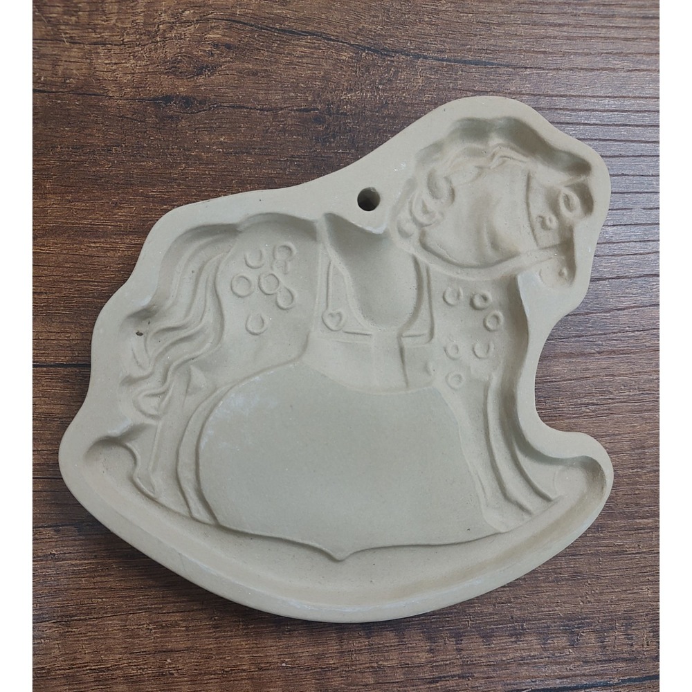 Brown Bag Cookie Art Rocking Horse Clay Cookie Mold Vintage 1986 B14 - Picture 1 of 2
